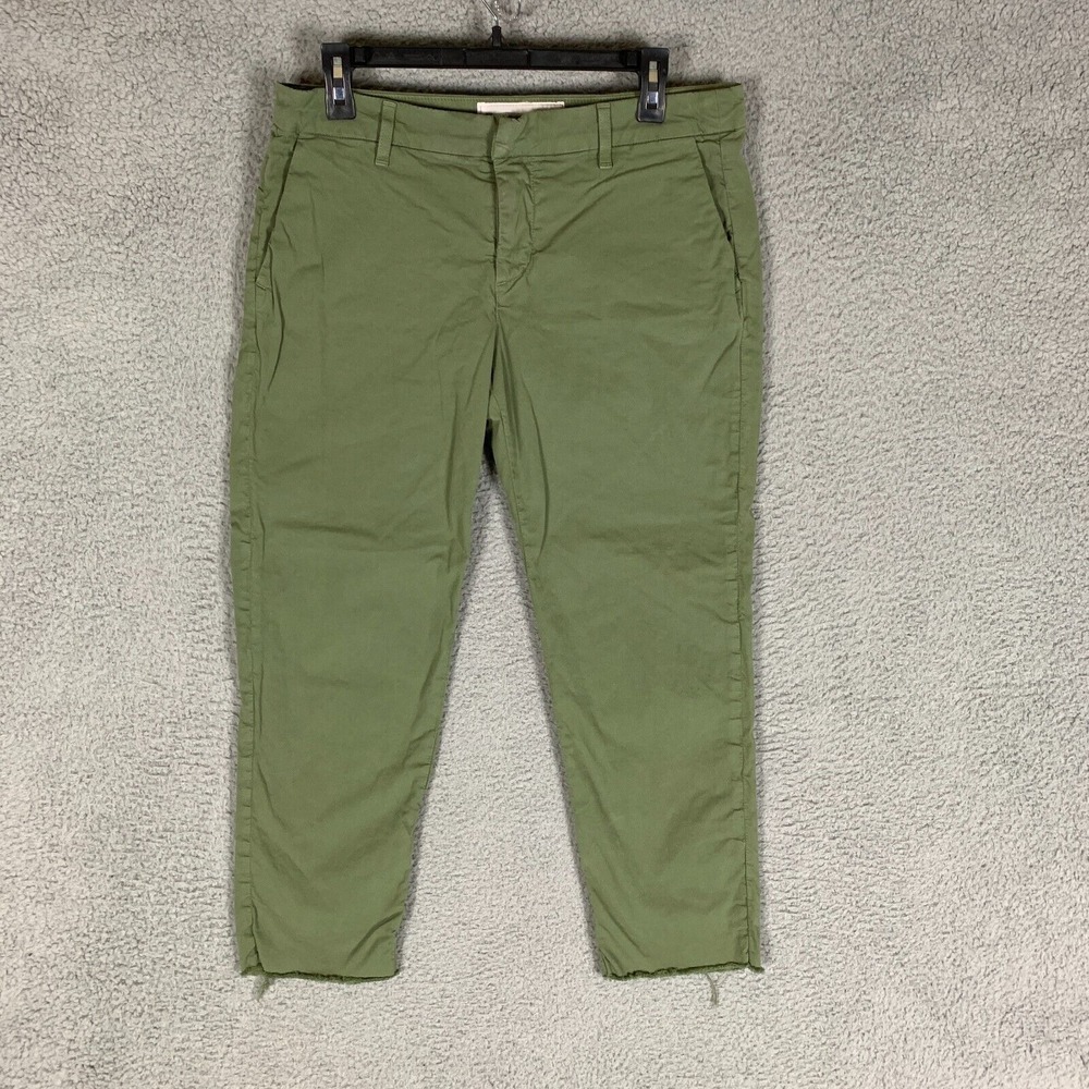 Frank & Eileen Wicklow Pants Womens 10 Sage Green Twill Italian Chino $278